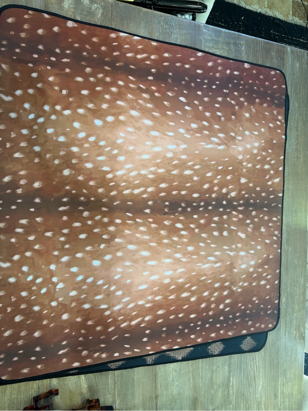 Spotted Deer Print Fleece Blanket - Brown & Cream